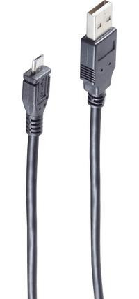 Shiverpeaks BS77185-HQ USB-A naar Micro-USB-A kabel, Zwart