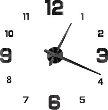Inspire Picks Modern 3D DIY Wall Clock Large Acrylic Mirror Decorative Quartz Clock 063 Black 3d Diameter100 130cm