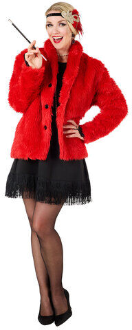 Plüschjacke, rot