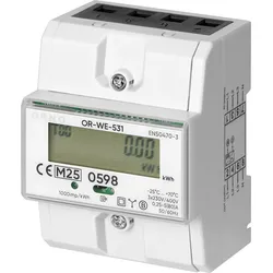 ORNO OR-WE-531 - 3 Phasen Hutschiene Stromzähler, MID geeicht, 80A, 4, 3 TE