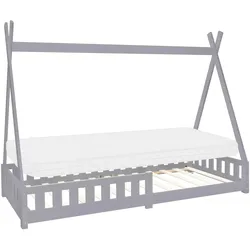 KINDERBETT Tipi mit Matratze 90x200 cm Hellgrau