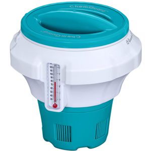 Bestway Dosierschwimmer 58701, Ø 17.5 cm, aus PVC, mit Thermometer, für Tabletten bis Ø 7,6 cm und 200g