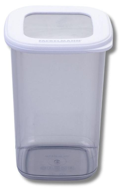Fackelmann Be The Move voorraadbus, vierkant, 1200 ml, transparant met beige deksel