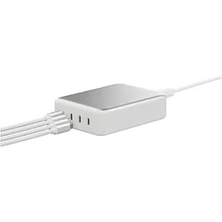 LINQ Connects GaN2 DeskCharger (240 W, 4 Ports), USB Ladegerät, Mehrfarbig, Weiss, Grau