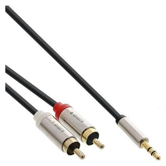 InLine Slim Audio Kabel Klinke 3 (0.50 m, AUX Kabel, Cinch Kabel) (99244)