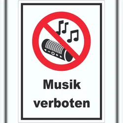 Aufkleber Musik verboten A3 (297x420mm)