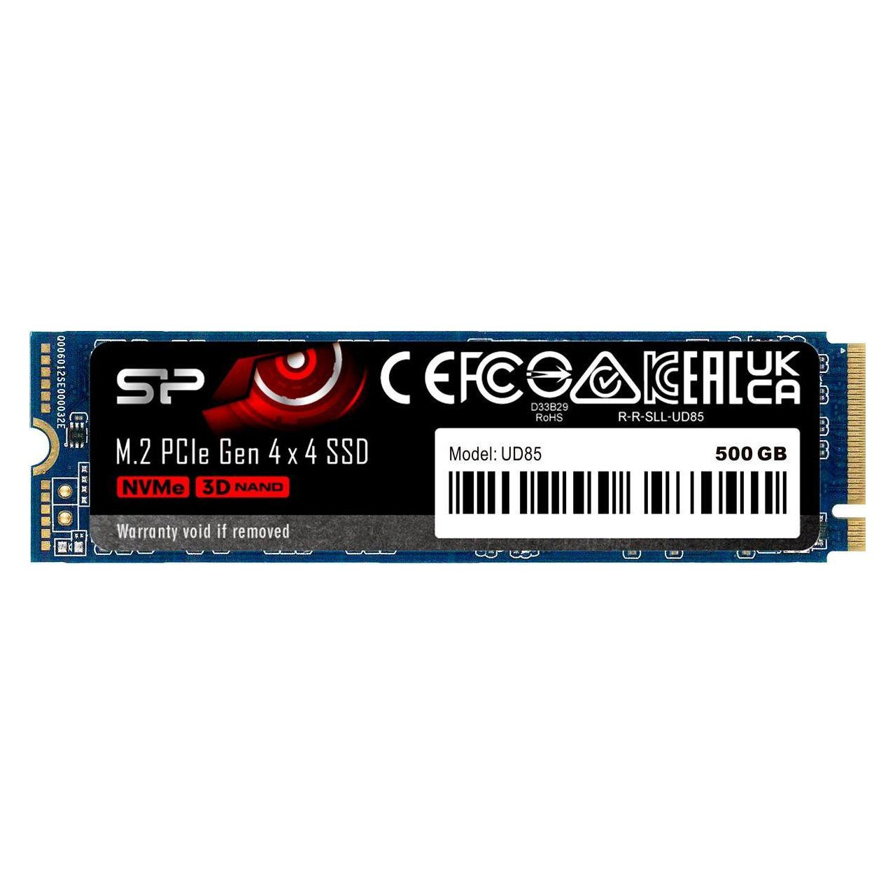 Silicon Power SSD 500GB PCI-E UD85 Gen 4x4 NVMe (500 GB, M.2 2280) (SP500GBP44UD8505)