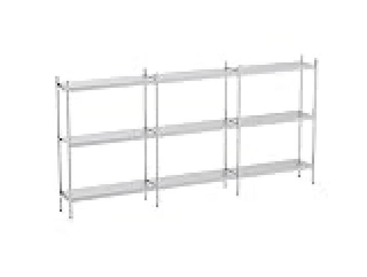 Distform Rayonnage en Acier Inoxydable Linéaires - 4020 à 4950 mm - 3 Niv - P400