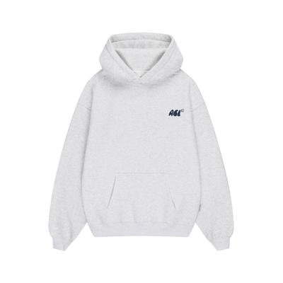 Rundhalspullover ANOTHER COTTON LAB "Another Cotton Lab Another Corner Hoodie", Herren, Gr. S, grau (ash grau), 52% Baumwolle, 48% Polyester, mehrfarbig, normal, ohne Ausschnitt, Pullover Rundhalspullover