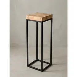 Beistelltisch – Akazie Metall Natur 30x97x30 cm