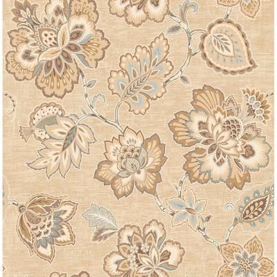 Seabrook Designs Hermine Jacobean Floral Unpasted Wallpaper