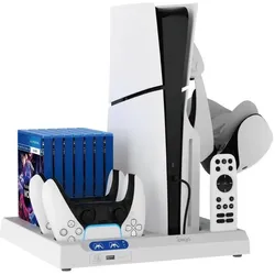 - iPega P5S028 All-in-One Charging Stand with Cooling for PS5/PS5 Slim Black (PS5), Schwarz