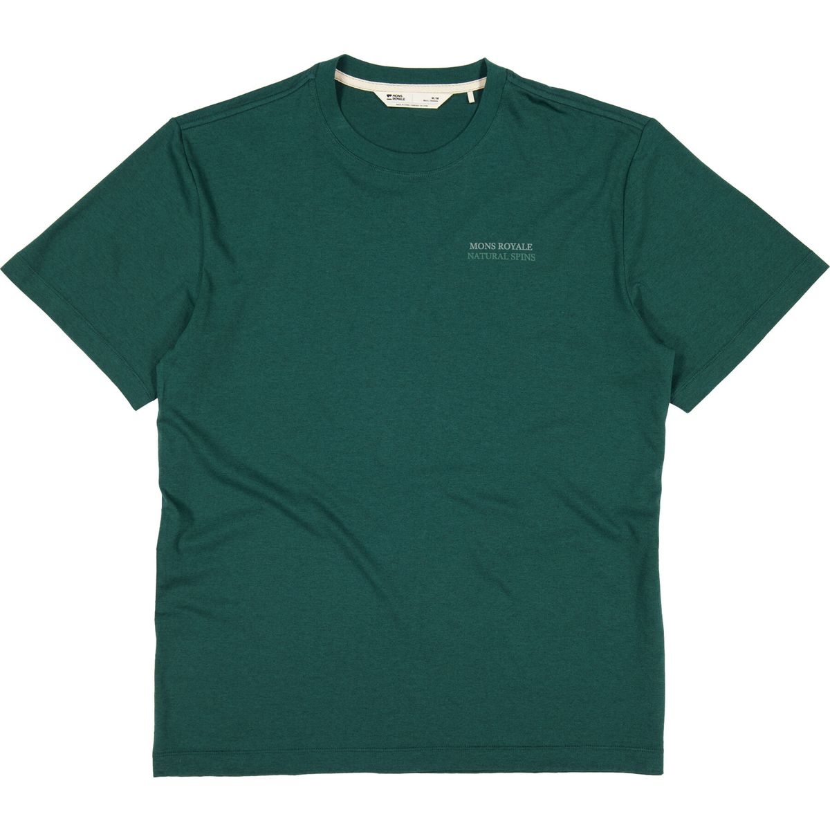 Mons Royale Mens Yonder Merino Organic Cotton Tee-shirt dark pine (408) M 100862-1370-408-M