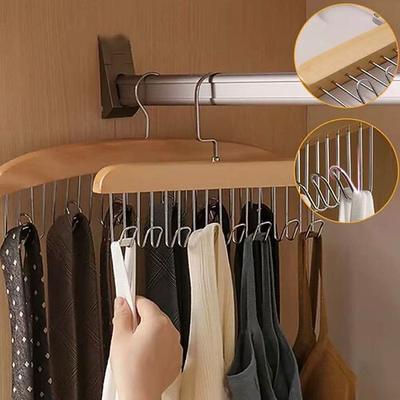 2er-Pack rutschfeste Multifunktions-Kleiderhaken aus Holz – Wandaufhänger für Mäntel, Hüte, Taschen, Schals und Gürtel, Schlafzimmer Heimorganisator