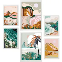 POSTER Set Mit 6 Komplexe Natur 3 A3 & A4 Weißer Rahmen