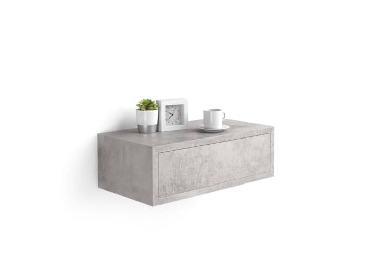 MOBILI FIVER, Riccardo Nachttisch, Grauer Beton, Made In Italy