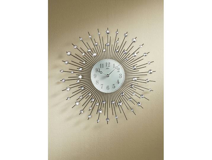 Wanduhr mit arabischen Ziffern, Silber