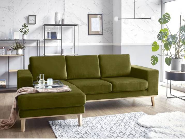 Olivgrünes Ecksofa MOON Sofa-Variante: Linke Ecke