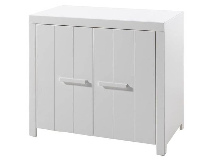 Commode Enfant en Bois 2 Portes  Erik  100cm Blanc