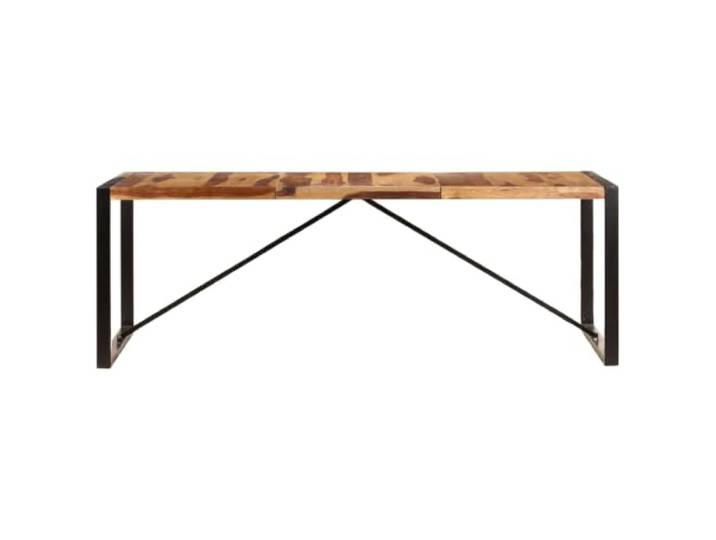 GPUTYGHN Esstisch 220x100x75 cm Massivholz Akazie kstil, industrieller Stil, pulverbeschichtete Eisenbeine, handgefertigt, Holzmaserung variiert
