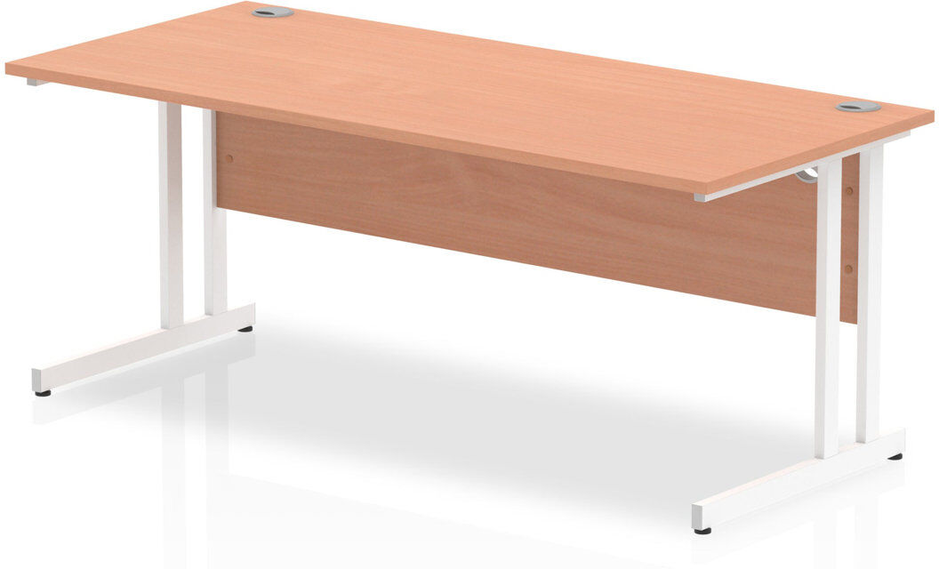 Inbox Zero Impulse Steel Desk Beech/White 73cm H x 120cm W x 80cm D
