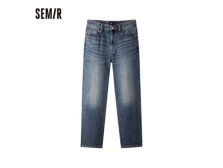 SEMIR Men's loose straight leg jeans Denim medium blue 33