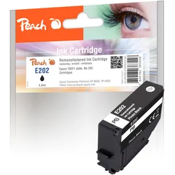 Peach Tintenpatrone foto schwarz kompatibel zu Epson T02F1, No. 202 phbk, C13T02F14010