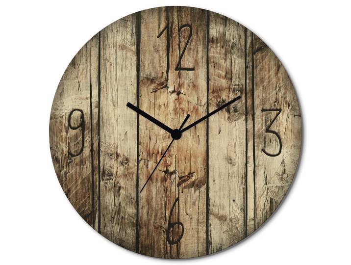 Wanduhr ARTLAND Chroniken der Natur , braun, B:30cm H:30cm T:0,6cm, Wanduhren, Wanduhr, wahlweise mit Quarz- oder Funkuhrwerk, lautlos ohne Tickgeräusche