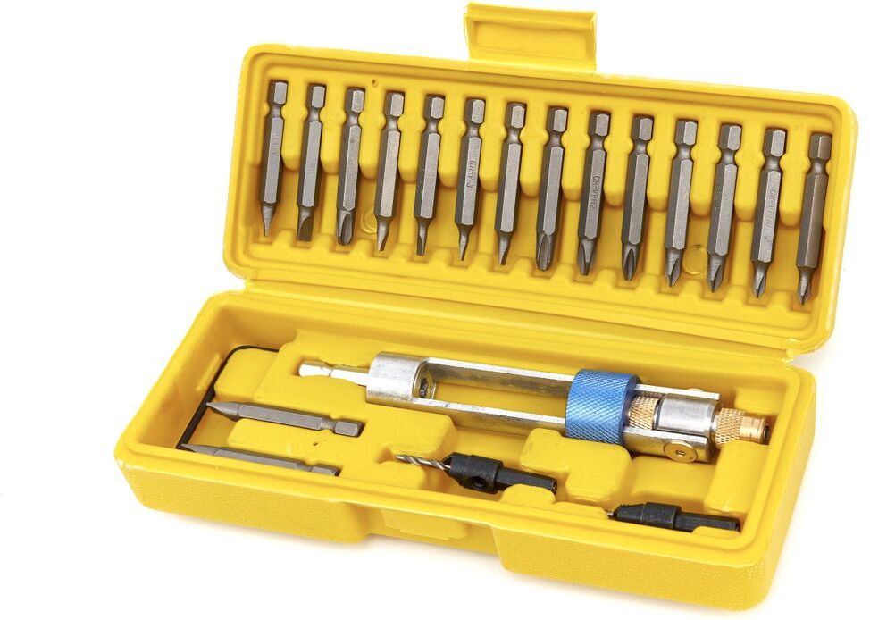 Set di punte da trapano Swap HBM da 20 pezzi, portabiti reversibile con fresatrice svasata