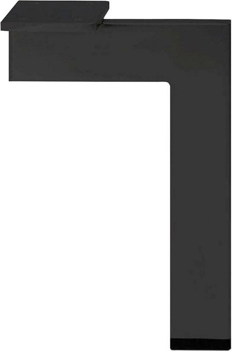 FLE Design Meubelpoot Zwart Staal B: 14 cm, H: 30 cm