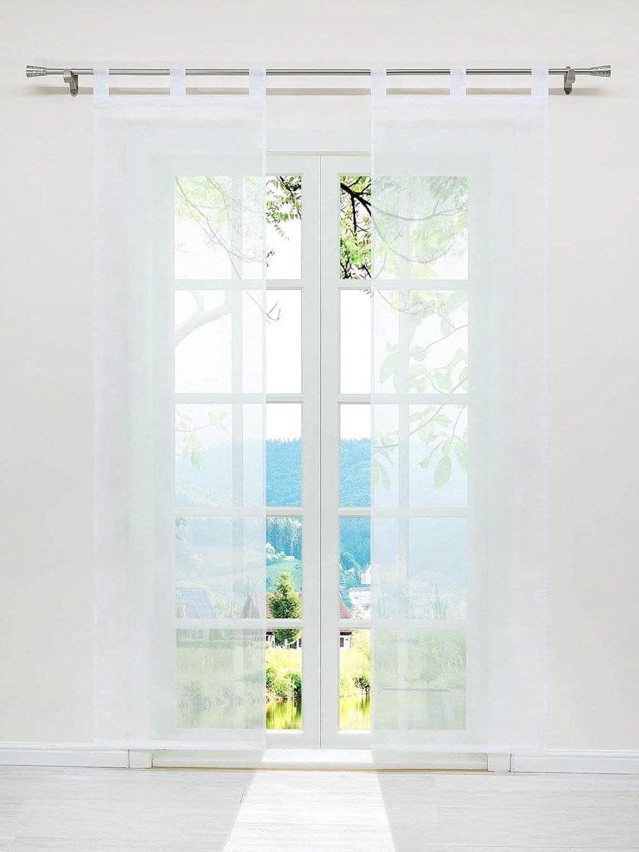 Wit Transparant Voile Paneelgordijn voor Woonkamer Decoratie - 57 x 145 cm