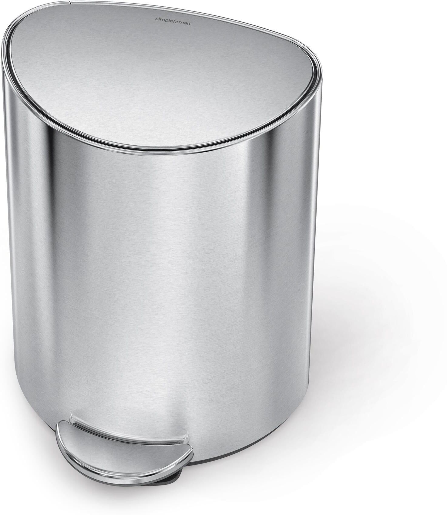 Mülleimer SIMPLEHUMAN "6 l", silber (silberfarben), Edelstahl, Mülleimer, Mülleimer silberfarben Einheitsgröße