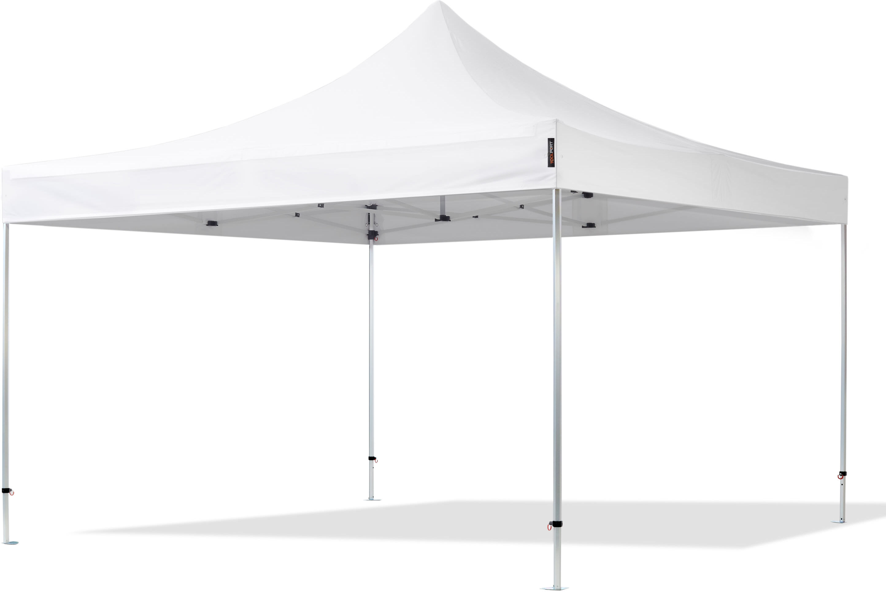 TOOLPORT 4x4m Aluminium Faltpavillon, ohne Seitenteile, weiß - (600172)