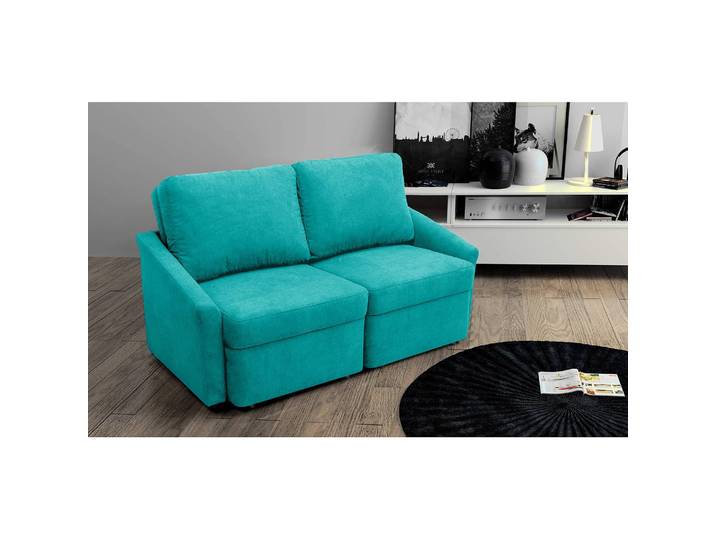 Boxspring-Schlafsofa Befasy Türkis/Türkis Microfaser Meli 168 x 86 x 96cm Modern