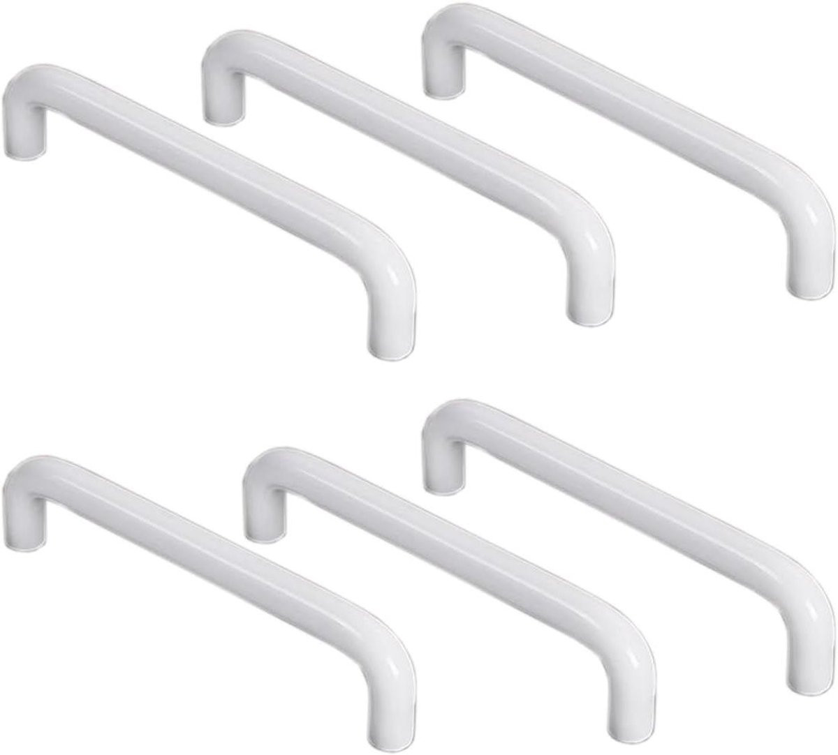 Wit aluminium kastgreep met antislip en 160 mm gatafstand