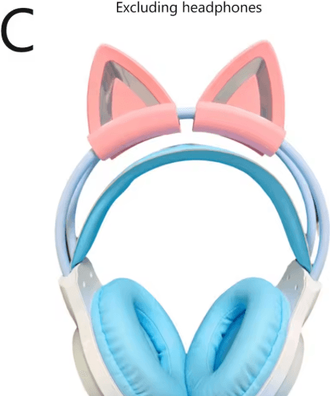 Inspire Picks Cute Silicone Cat Ear Accessories For Gaming Headsets pink