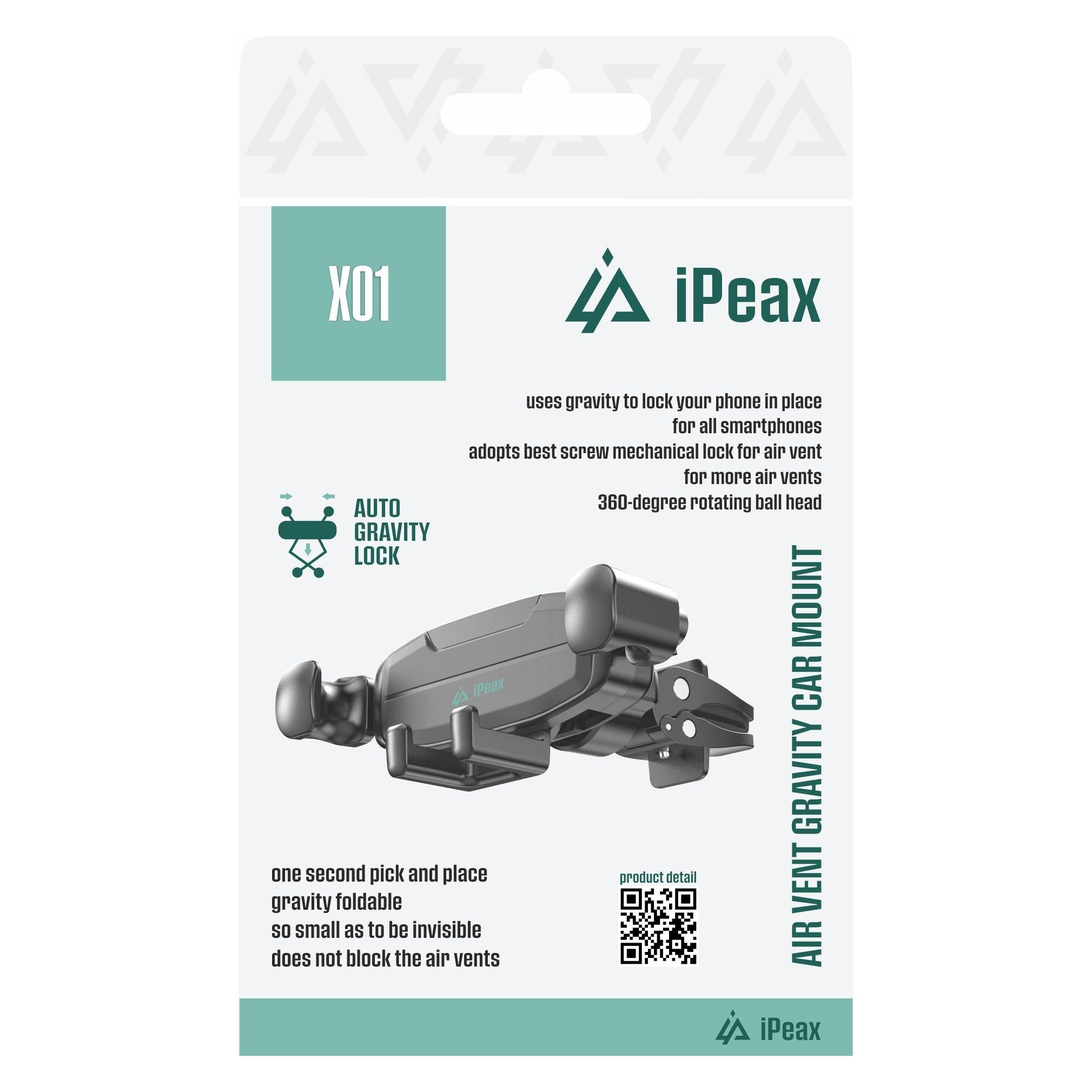 iPeax X01 Schwerkraft-Autotelefonhalterung schwarz (90010146)