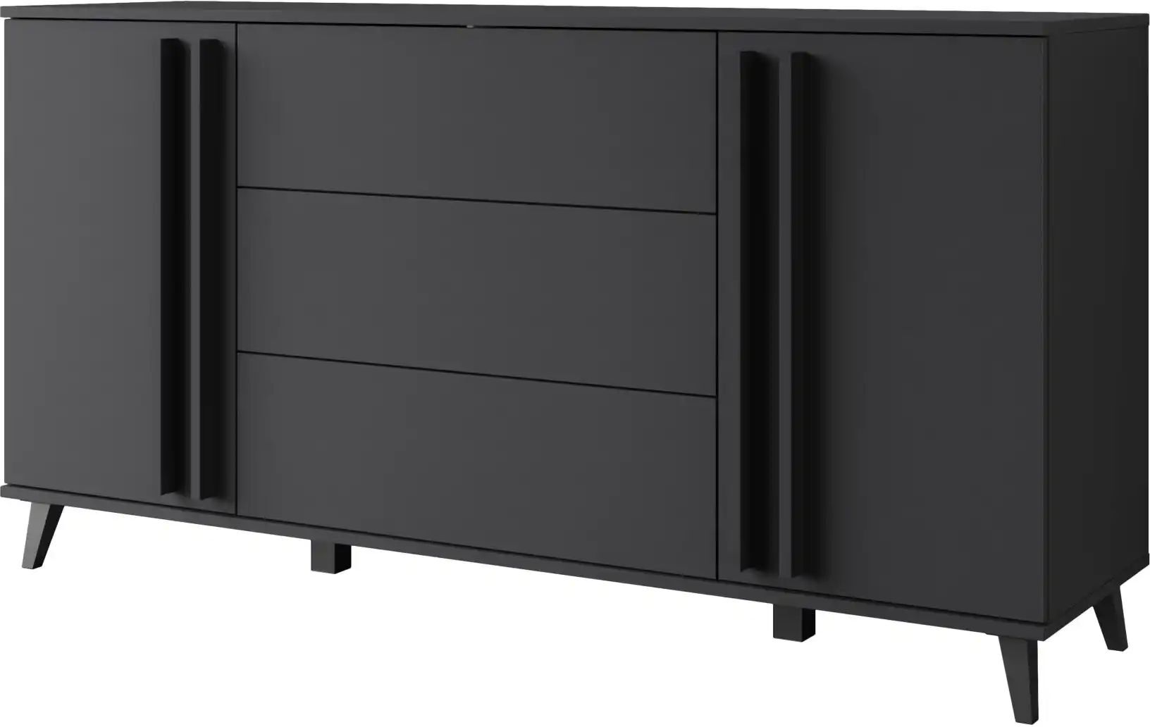 Höffner Sideboard  Helsinki ¦ schwarz ¦ Maße (cm): B: 150 H: 77,8