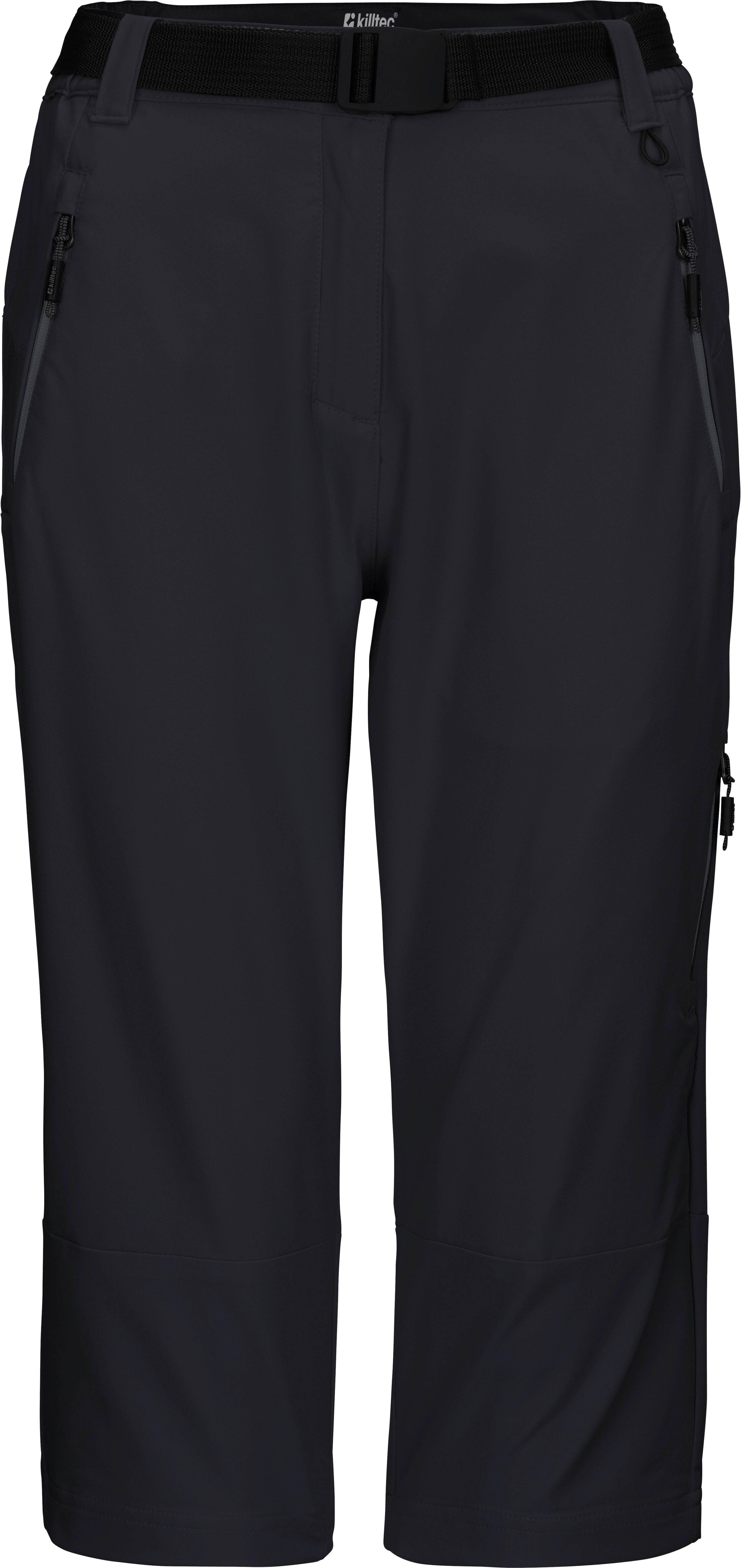 Caprihose KILLTEC "KOS 240 WMN CPR PNTS", Damen, Gr. 42, N-Gr, schwarz, Obermaterial: 100% Polyester. Futter: 65% Polyester, 35% Baumwolle, Hosen Caprihose, wasserabweisend, schnell trocknend, aus Polyester schwarz 42, N-Gr