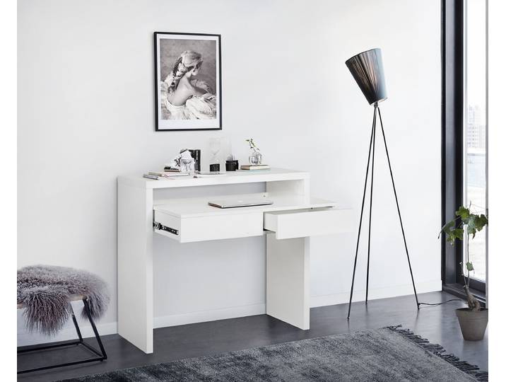 Schreibtisch WOODMAN Console10, Konsolentisch, Tisch , weiss (weiß), B:100cm H:88cm T:36cm, Tische, Schreibtisch, puristisches Design, Breite 36 - 56 cm, FSC-zertifiziert