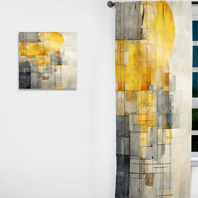 DESIGN ART "Designart ""Yellow Solar Panels Sunlight Collage IV"" Abstract Collages Curtain - Blackout Abstract Curtain - 1 Panel"
