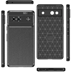 Screenguard Carbon Design Case (Google Pixel 7a), Smartphone Hülle, Schwarz