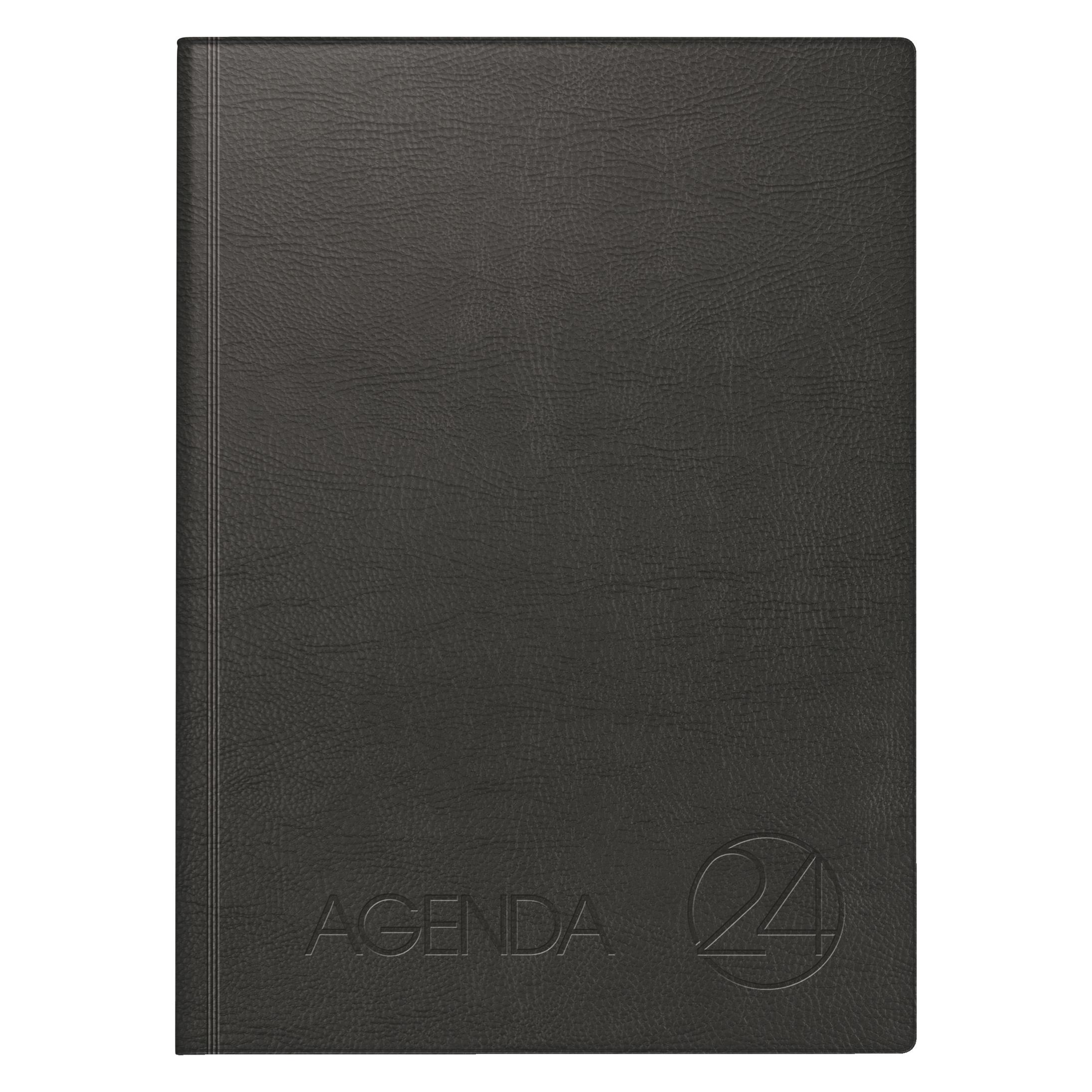 Brunnen Dienstleistungskalender Agenda 24 21x29cm 1 Tag/Seite Schaumfolien-Einband schwarz (A4, 1 Tag / 1 Seite) (1078811)