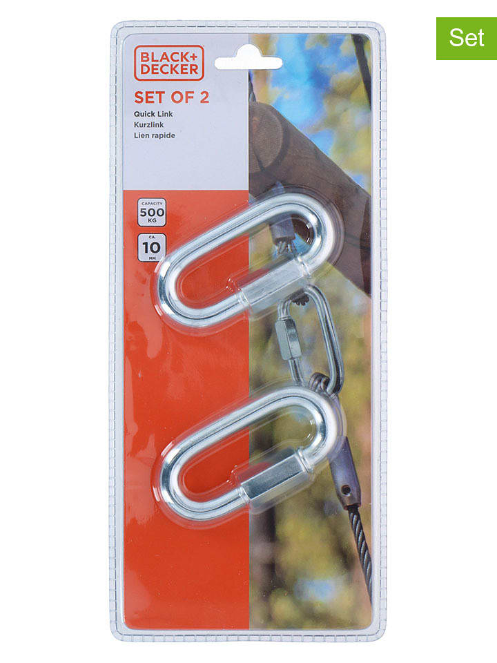 Black & Decker 2er-Set: Karabinerhaken in Silber - onesize