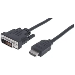 Manhattan HDMI auf DVI-Kabel, HDMI-Stecker auf DVI-D 24+1 Stecker, Dual Link, 1,8 m, schwarz