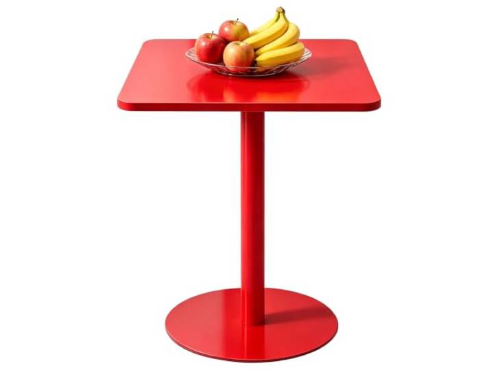 Yopappol Minimalistischer Couch-Beistelltisch Mit Einer Säule, Robuster Säulentisch Mit Runder Basis, Kompakter Kleiner Esszimmer-Bistrotisch Für Kleine Räume In Innenräumen(rot,48x48x72cm)