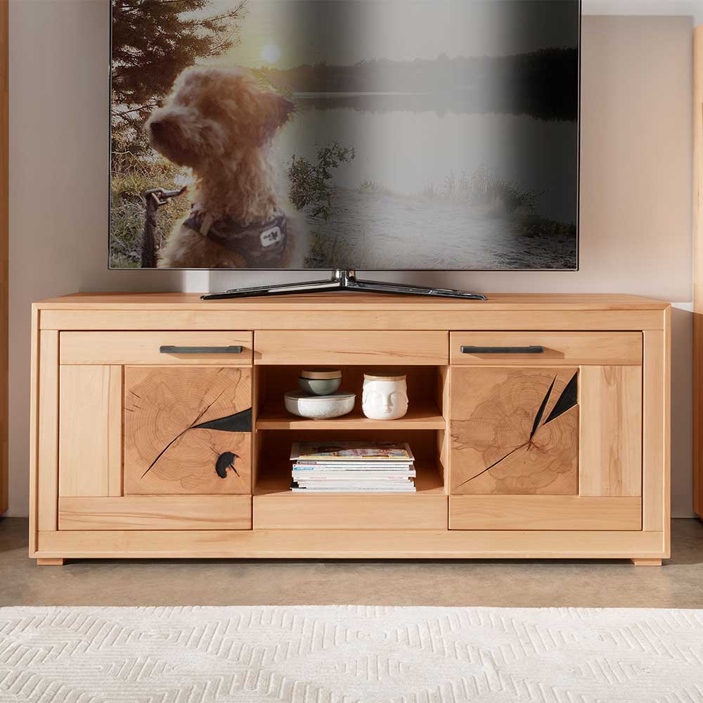 Pharao24.de Unterschrank Fernseher massiv aus Kernbuche 150 cm breit
