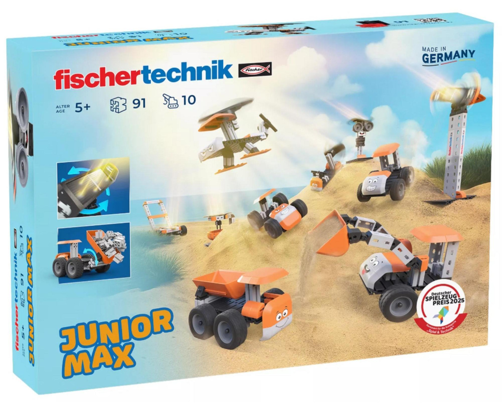 Fischertechnik STEM Junior Max Set Interactieve Modellen met Zonne-energie – 10 Bouwprojecten