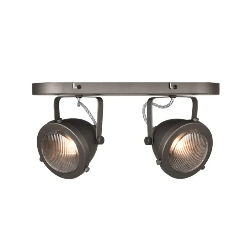 Label51 Spot Moto Wandlamp - Burned Steel - Metaal - 2-Lichts