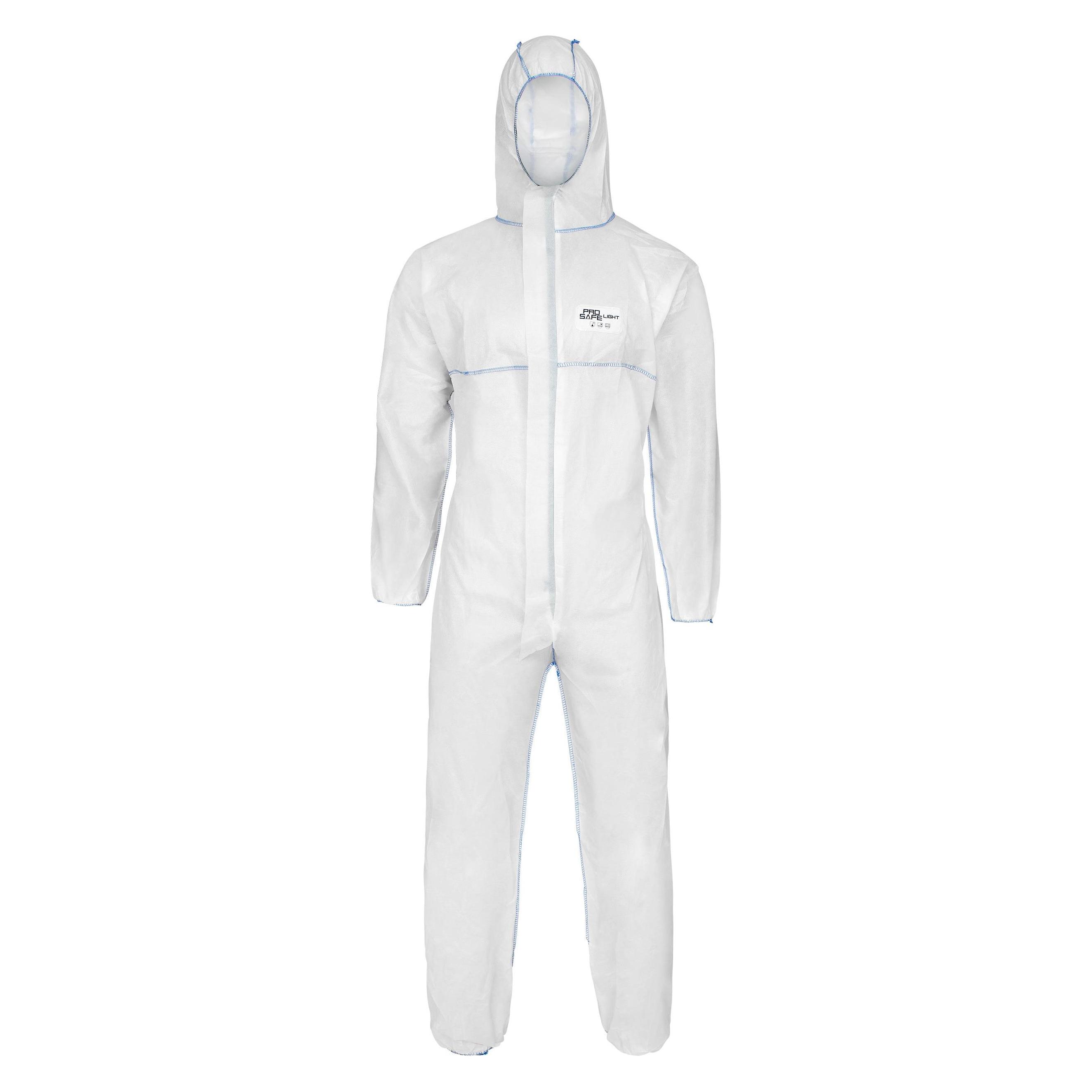 ProSafe LIGHT, SMS-Overalls, Kapuze, Arm-,Bein- Taillengummi, weiss, CAT.III, Typ 5+6, VE 50 Stück (XXL) (SMS-XXL)